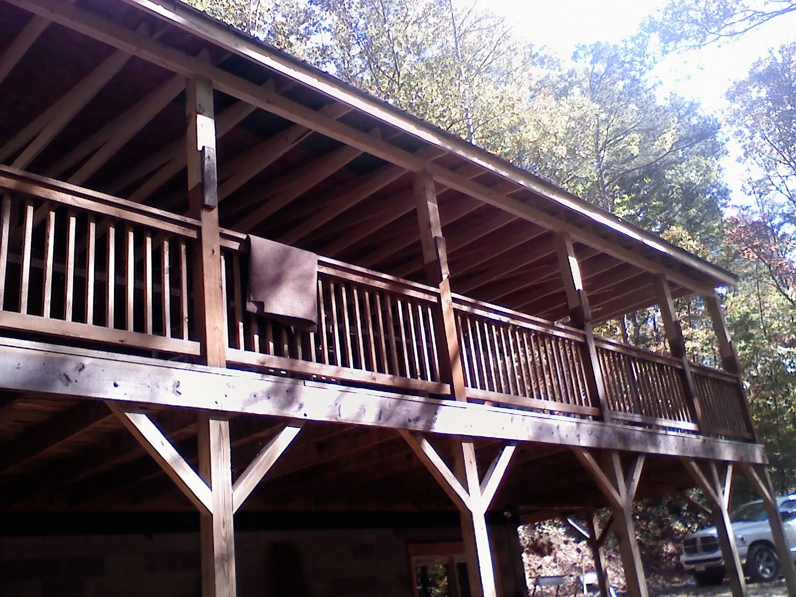 Timber framing under a new elevated porch and deck — Roof Leak Repair in Yadkinville by Roofing Brothers